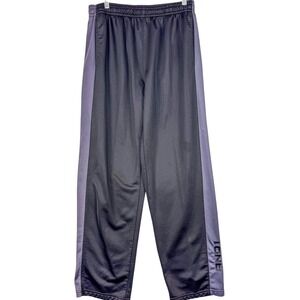 AND1 Pants Mens Large Black Gray Track Side Stripe Elastic Waist Basketball
